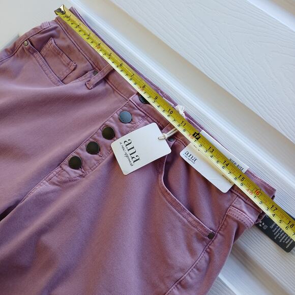 a.n.a. High-Rise Skinny Ankle Jeans 14 button fly Lilas Pink 33W x 26L NOS - Picture 9 of 15